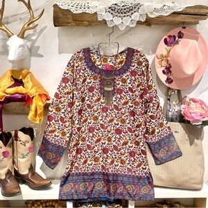 Beautiful Gypsy boho tunic/mini dress w southwestern hippy vibe